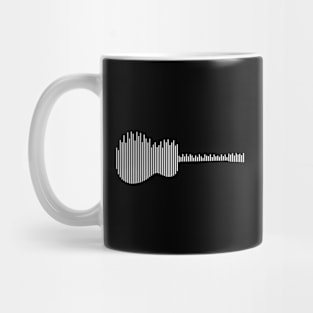 Acoustic Guitar Sound Waves Dark Theme Mug